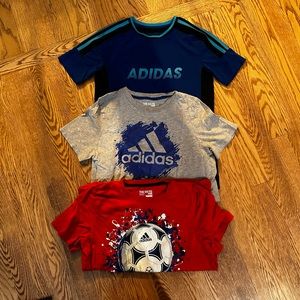 Adidas 3 tee bundle. 2 cotton. One polyester